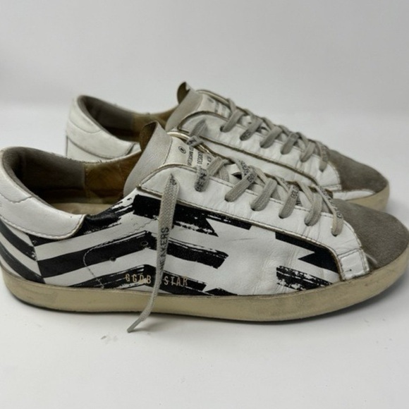 Golden Goose White and Black Men's Sneakers with Gray Accents